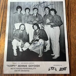 happy bernie goyish polka orchestra wctc radio personality autographed photo b&w